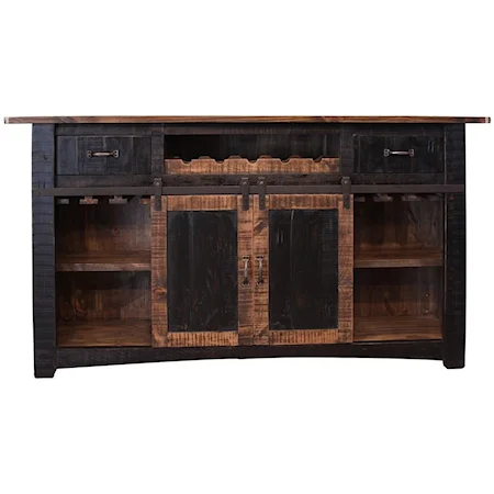 Wooden Bar with Iron footrest